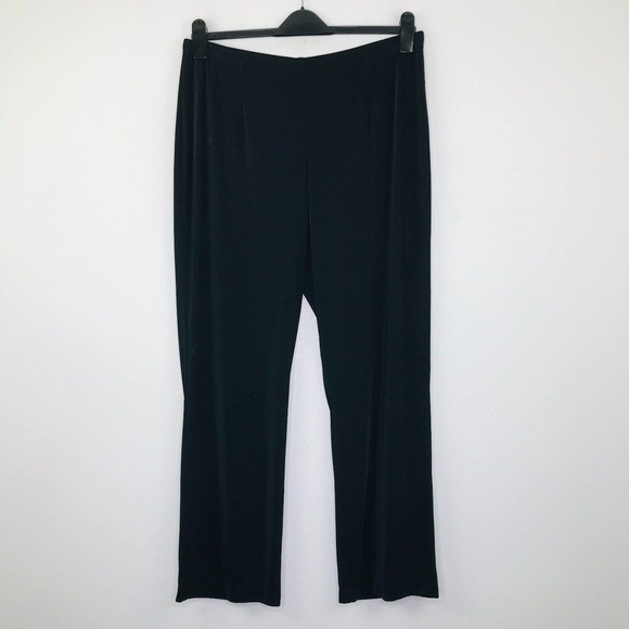 Chico's Pants - Chico's 3 Womens 16 Short Pants Black Slinky Pull On Pleated Front Straight AC13